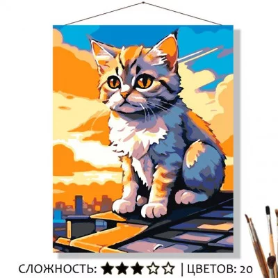 Картина по номерам на холсте 50х40 "На крыше" Знайленд КН50401382