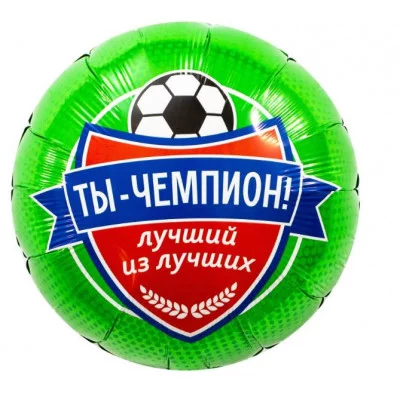 Шар (18\'\'/46 см) Круг, Футбол, Ты Чемпион!, 1 шт. 941056