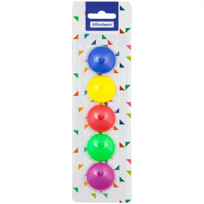 Магнит для досок OfficeSpace 30мм 5шт. ассорти блистер европодвес 256236
