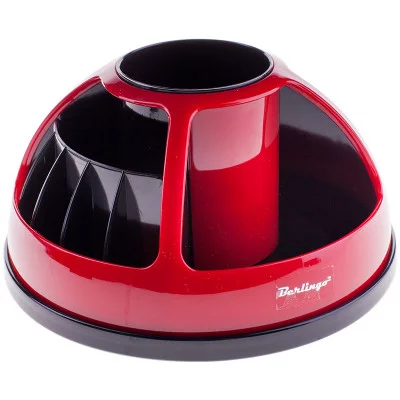 Настольная подставка Berlingo "BR", вращающаяся, черный/красный BERLINGO_ 162539