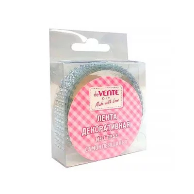 Клейкая лента декоративная 16мм*0.5м полипропилен "Стразы" белый е/п DEVENTE 9040222 858408