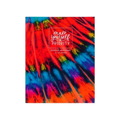 Дневник школьный 40л. ЯРКАЯ ТКАНЬ (Д40-0707) универсальный, на скрепке, без обработки Д40-0707