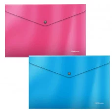 Набор из 4 папок-конвертов пластиковых ErichKrause Glossy Bubble Gum арома A4 непрозрачный ассорти 54913