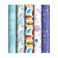 Упаковочная бумага 1шт глянц. 70*100см, ArtSpace "Оттенки сирени", 90г/м2, ассорти 5 дизайнов 341909