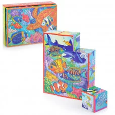 Умные кубики в поддончике. 12 штук. Разноцветное море 9785811270873