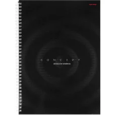 Записная книга на гребне  А4 80л. ГЕОМЕТРИЯ В ЧЁРНОМ (80-1726) (гребень сбоку,гл.ламинир-ие,7БЦ) 80-1726