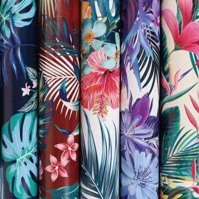 Бумага упаковочная 1шт мелованная 70х100 см ЗОЛОТАЯ СКАЗКА "Tropics", 5 дизайнов, ассорти 70 г/м2, 591593