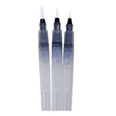 Кисти набор 3 шт. Синтетика DJ-375 Круглые S, M, L с резервуаром для воды, в ПВХ MS-011 333165