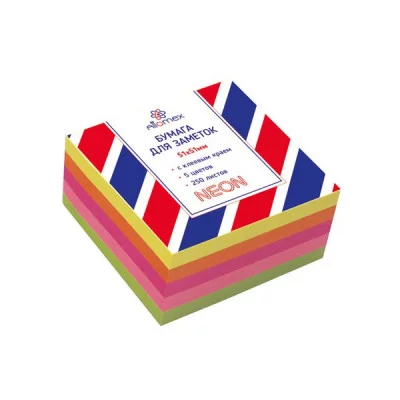 Блок самоклеящийся (стикеры) 51*51 250л 5цв неон ATTOMEX 2010206 581925