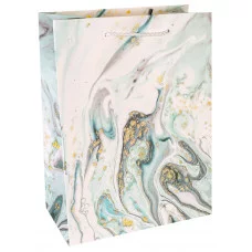 Dream cards Пакет подарочный с мат. лам.  мягкими ручками и глиттером 18 x 23 x 10 см (M) Волшебная зима, 210 г ПКП-3749