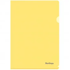 Папка-уголок А4 180мкм, прозрачная желтая BERLINGO* 130548