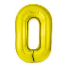 Шар (40\'\'/102 см) Цифра, 0 Slim, Золото, 1 шт. 901910O