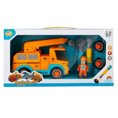 Игровой набор JIALEGU TOYS "Строительный кран" (20 см, шуруповёрт, инструм., звук, фигурка водителя) (10720010/091221/3011587/1, КИТАЙ) C22698/A1373873M-W