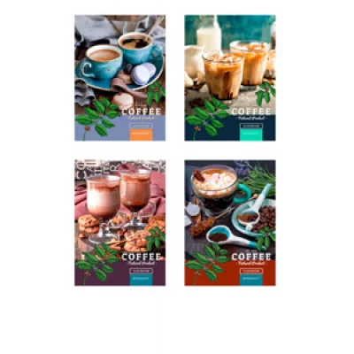 БЛОКНОТ А6 40л.на гребне ЧАШКА КОФЕ Б40-6131 с жесткой подлож, клетка