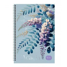 Тетрадь 100л., А4 клетка на гребне BG "Цветы. Акация", матовая ламинация, тиснение фольгой, твердая обложка 373403