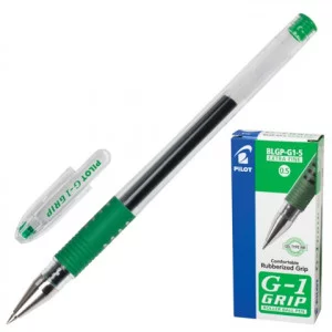 Ручка гелевая PILOT BLGP-G1-5 "G-1 GRIP", с рез.упором, толщина письма 0,3 мм, зеленая