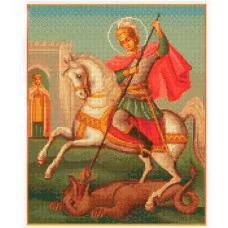 Набор для творчества Алмазная мозаика 40*50,см KiK i "Святой Георгий Победоносец" частичная выкладка ALM086