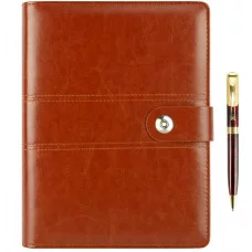 Набор подарочный: Ежедневник на кольцах А5 + ручка (коричневый) DV-6753BN