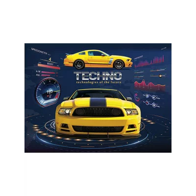 Настольное покрытие для лепки А3+,  ЖЁЛТЫЙ СПОРТКАР (НПД-5106) пластик НПД-5106