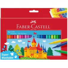 Фломастеры Faber-Castell "Замок", 50цв., смываемые, картон, европодвес 315950