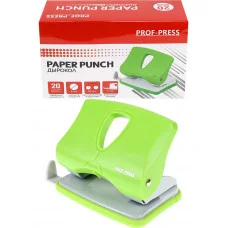 Дырокол (ДР-2776), на 20л., пластик./к в карт. коробке, зеленый ДР-2776