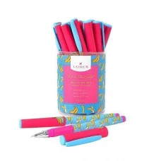 Ручка маслян. 1 шт LOREX FOOD ADDICTION.BANANA серия Double Soft 0,70 мм синий, резин.грип кругл., прорез 189561