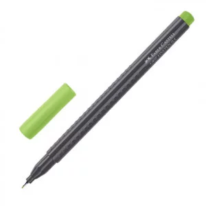 Ручка капиллярная FABER-CASTELL "Grip Finepen", СВЕТЛО-ЗЕЛЕНАЯ, трехгранная, корпус черный, 0,4 мм, 151666