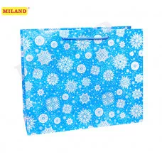 Пакет подарочный с глянцевой ламинацией (горизонтальный) 32х26х12 см (L) Ажурные снежинки, 157 г ПКП-1831