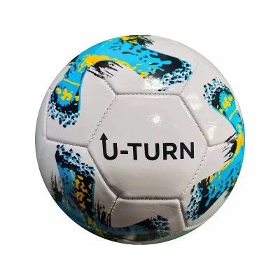 Мяч футбольный, белый с голубым, PVC, №5, окружность 68-70, 280-300гр. (Арт. МБ-2415) МБ-2415