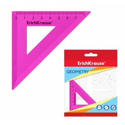 Угольник пластиковый ErichKrause Neon Solid 45°/7см розовый 57878