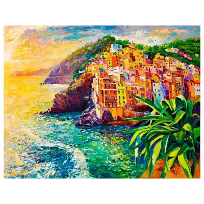 Холст с красками 17х22 по номер. в кор. (14цв.) Яркий Риомаджоре (Арт. Х-3843)