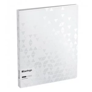 Папка на 4 кольцах Berlingo "DoubleWhite", 24мм, 1000мкм, белая, D-кольца, с внутр. карманом 352493