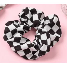 Резинка для волос "Орбита" клетка стиль 12см чёрно-белый 10526839
