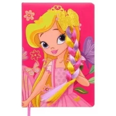 Блокнот-тетрадь: "ПРИНЦЕССА"; обложка-твёрдый переплёт с поролоном, матовый ламинат,цветная с рисунк МС-6923