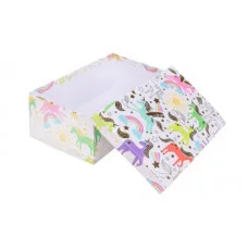 Коробка прямоугольная подарочная Радужные единороги 25X18X10.5 см РазборКОР-7816
