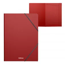 Папка на резинках пластиковая ErichKrause Matt Classic, A4, красный 53324