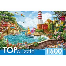 TOPpuzzle. ПАЗЛЫ 1500 элементов. МАЯК В ПРИМОРСКОМ ГОРОДЕ ХТП1500-1589