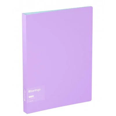 Папка на 4 кольцах Berlingo "Haze" А4, 24мм, 600мкм, D-кольца, с внутр. карманом, сиреневая, софт-тач 352625