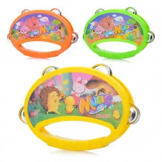 Бубен "Веселые зверята" в пакете (10702070/160523/3197457, Китай ) 887