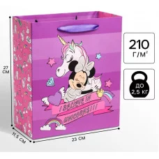 Пакет ламинат вертикальный "Unicorn dreams", Минни Маус, 23х27х11,5 см 4628773