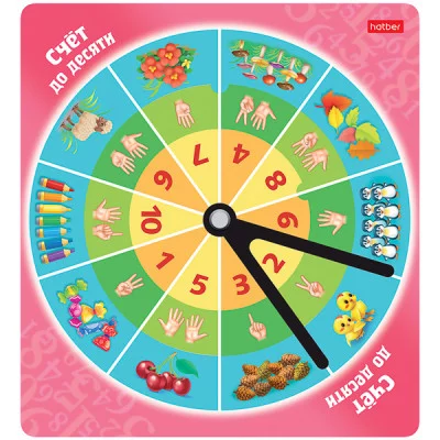 ИГРА Обучающая А5ф 220х240мм на заклепке -Счет до 10- в инд.упак.с европодвесом Хатбер-Пресс