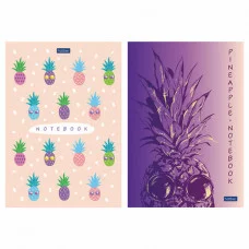 Блокнот А5 145х210 мм, 50 л. склейка, обложка картон, в точечку, HATBER Premium Pineapple 50Б5лA9к 111916