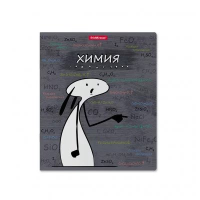 Тетрадь общая ученическая с пластиковой обложкой на скобе ErichKrause Чубрик, ХИМИЯ, 48 листов, клетка 59473