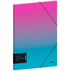 Папка на резинке Berlingo "Radiance" А4, 600мкм, розовый/голубой градиент, с рисунком 299532