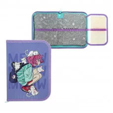 ПКК 07-19 Котята с девочкой - пенал л/т 1-отдел. большой 190*130, откидная планка ПКК 07-19