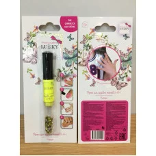 Ручка д/дизайна ногтей с лаком со стразами 3 в 1 Lukky Т16779 613-306