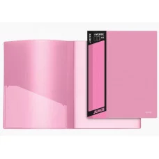 Папка с 20 вкладышами "Juicy" A4, 450 мкм, вкладыши 30 мкм, фактура "песок" внешний карман со сменной этикеткой, внутренний карман, индивидуальная маркировка, непрозрачная розовая 3101901