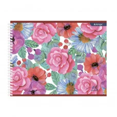 Альбом для рисования 245*195 мм, 40л, Alingar, гребень, мел. картон(стандарт) 210г/м2, офсет 100 г/м2,, "Акварельные розы" AL10778