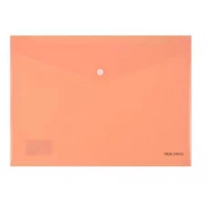 Папка-конверт на кнопке А4, 180мкм, персиковый (ПК-8657) ПК-8657
