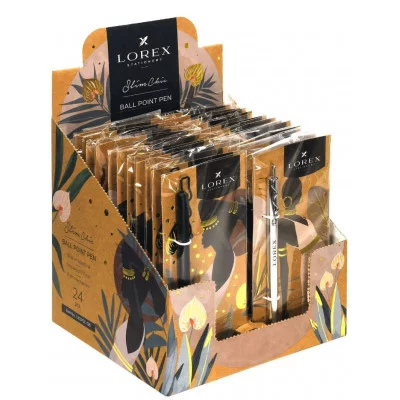 Ручка шар. LOREX Slim Chic GOLDEN BEAUTY синий 0,7 мм металл ассорти 238197